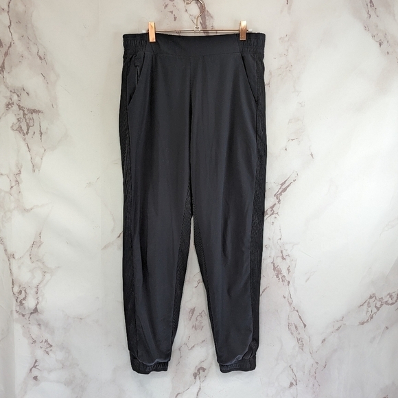 Athleta Jogger Womens 6 Small Black Lined Jersey Brooklyn Ankle Pants - Picture 1 of 13